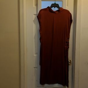 zara rust colored tunic dress size large